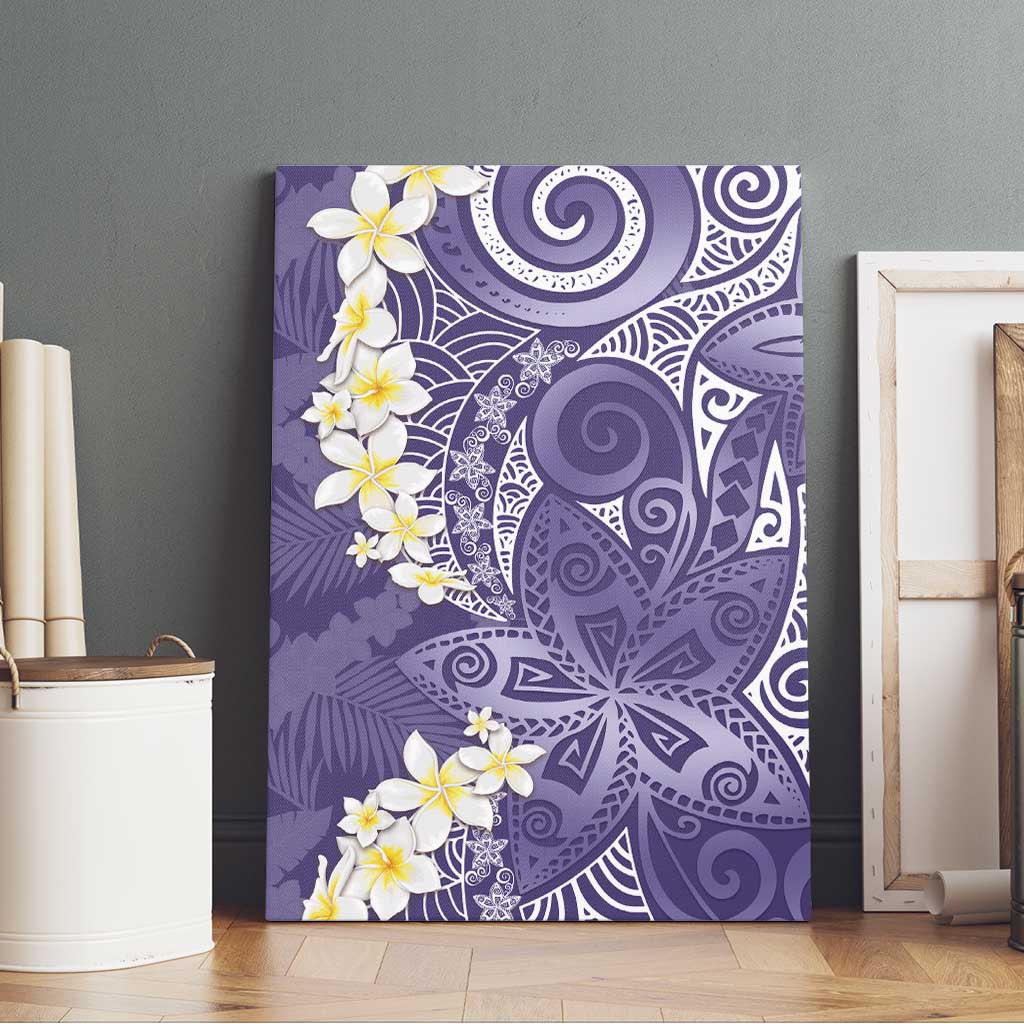 Violet Polynesian Tribal Frangipani Tropical Vibe Canvas Wall Art LT14 - Polynesian Pride
