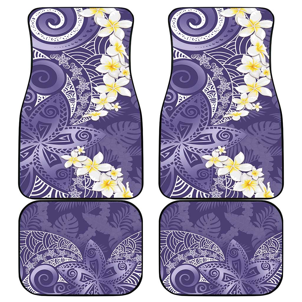Violet Polynesian Tribal Frangipani Tropical Vibe Car Mats LT14 - Polynesian Pride
