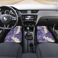 Violet Polynesian Tribal Frangipani Tropical Vibe Car Mats LT14 Set 2pcs - Front Violet - Polynesian Pride