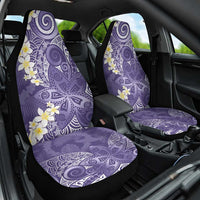 Violet Polynesian Tribal Frangipani Tropical Vibe Car Seat Cover