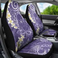 Violet Polynesian Tribal Frangipani Tropical Vibe Car Seat Cover