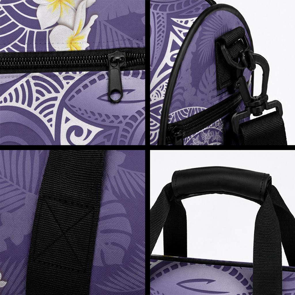 Violet Polynesian Tribal Frangipani Tropical Vibe Duffle Bag LT14 - Polynesian Pride