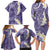 Violet Polynesian Tribal Frangipani Tropical Vibe Family Matching Long Sleeve Bodycon Dress and Hawaiian Shirt