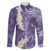 Violet Polynesian Tribal Frangipani Tropical Vibe Family Matching Mermaid Dress and Hawaiian Shirt