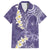 Violet Polynesian Tribal Frangipani Tropical Vibe Family Matching Short Sleeve Bodycon Dress and Hawaiian Shirt