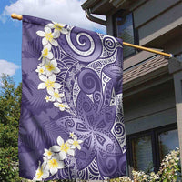 Violet Polynesian Tribal Frangipani Tropical Vibe Garden Flag LT14 - Polynesian Pride