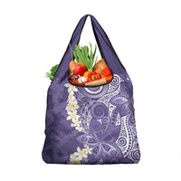 Violet Polynesian Tribal Frangipani Tropical Vibe Grocery Bag LT14 1-pack One Size Violet - Polynesian Pride