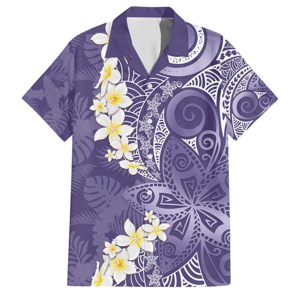 Violet Polynesian Tribal Frangipani Tropical Vibe Hawaiian Shirt LT14 Violet - Polynesian Pride