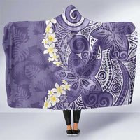 Violet Polynesian Tribal Frangipani Tropical Vibe Hooded Blanket LT14 One Size Violet - Polynesian Pride