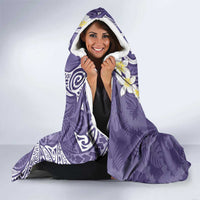 Violet Polynesian Tribal Frangipani Tropical Vibe Hooded Blanket LT14 - Polynesian Pride