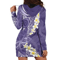 Violet Polynesian Tribal Frangipani Tropical Vibe Hoodie Dress LT14 - Polynesian Pride