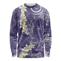 Violet Polynesian Tribal Frangipani Tropical Vibe Long Sleeve Shirt LT14 Unisex Violet - Polynesian Pride