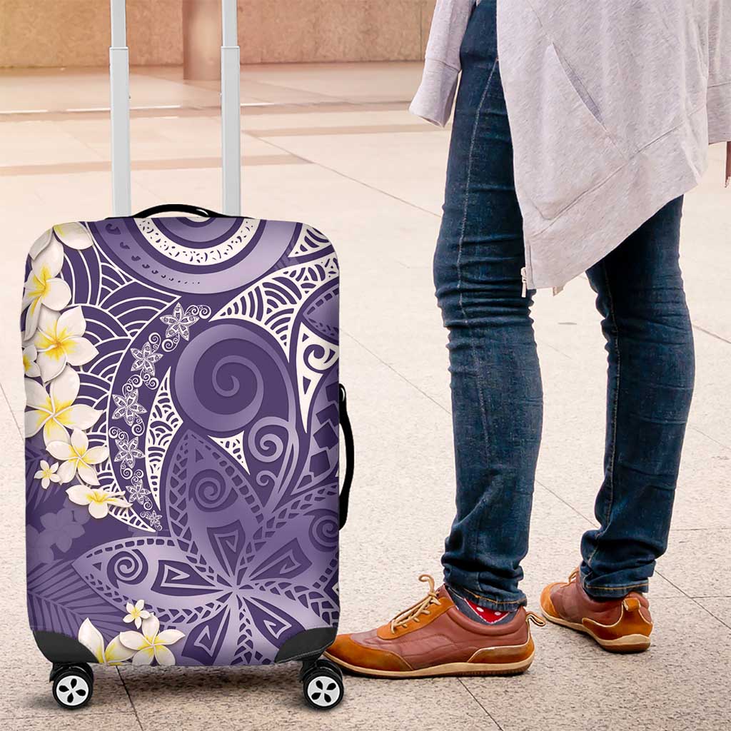 Violet Polynesian Tribal Frangipani Tropical Vibe Luggage Cover