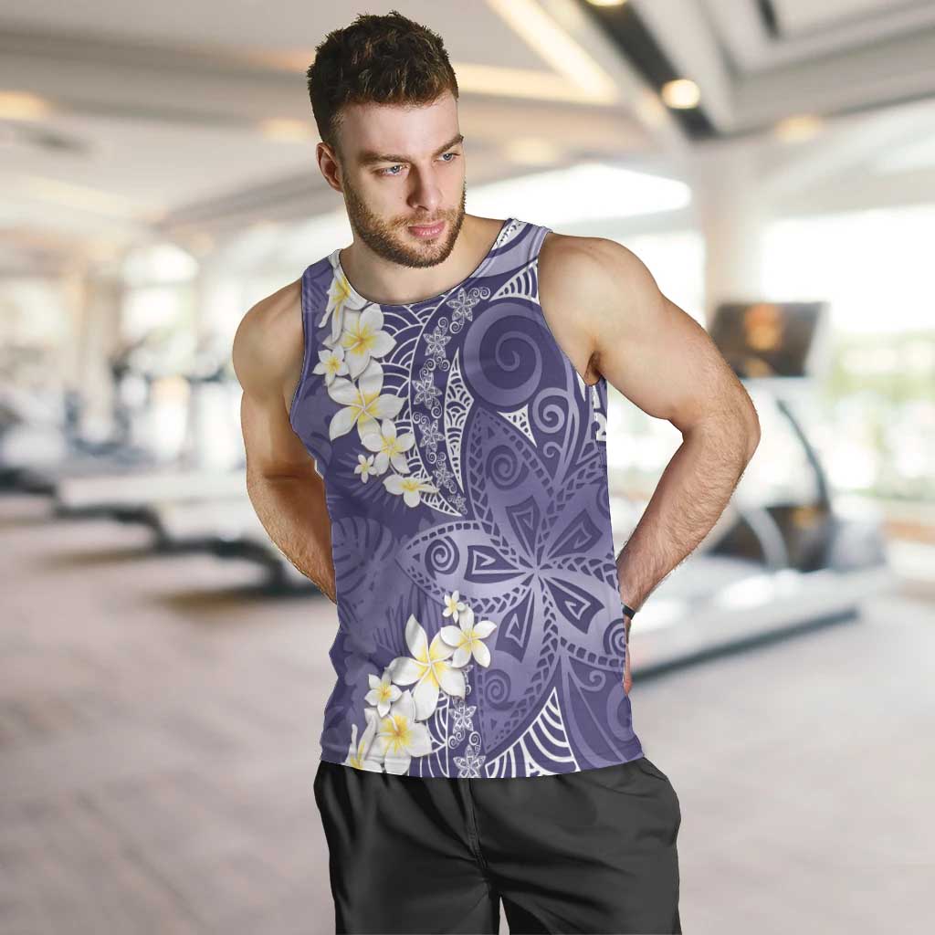 Violet Polynesian Tribal Frangipani Tropical Vibe Men Tank Top LT14 Violet - Polynesian Pride