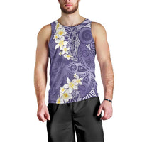 Violet Polynesian Tribal Frangipani Tropical Vibe Men Tank Top LT14 - Polynesian Pride