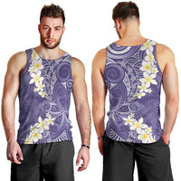 Violet Polynesian Tribal Frangipani Tropical Vibe Men Tank Top LT14 - Polynesian Pride