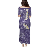Violet Polynesian Tribal Frangipani Tropical Vibe Puletasi LT14 - Polynesian Pride