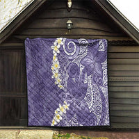 Violet Polynesian Tribal Frangipani Tropical Vibe Quilt