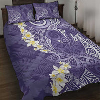 Violet Polynesian Tribal Frangipani Tropical Vibe Quilt Bed Set LT14 Violet - Polynesian Pride