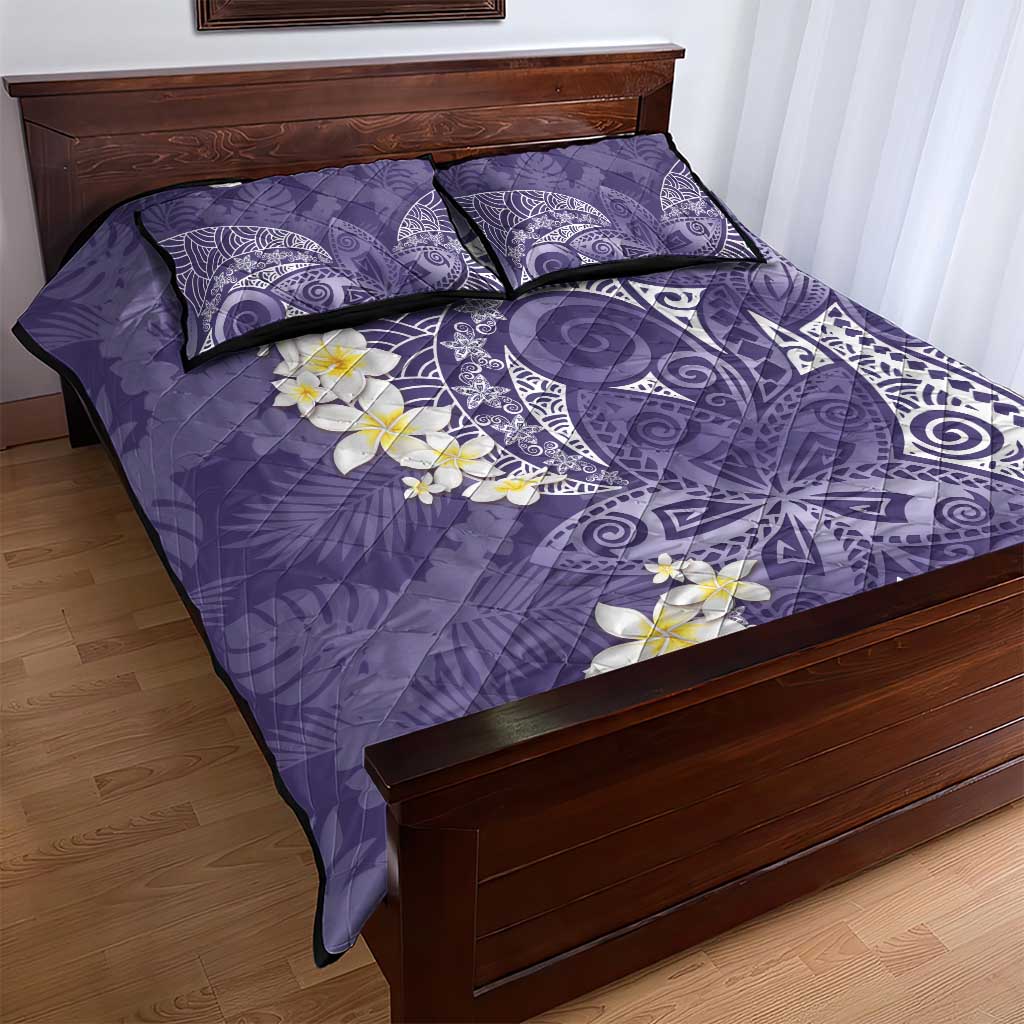 Violet Polynesian Tribal Frangipani Tropical Vibe Quilt Bed Set LT14 - Polynesian Pride