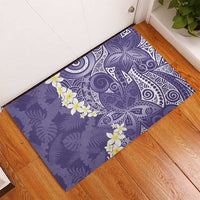 Violet Polynesian Tribal Frangipani Tropical Vibe Rubber Doormat LT14 - Polynesian Pride