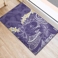 Violet Polynesian Tribal Frangipani Tropical Vibe Rubber Doormat LT14 - Polynesian Pride