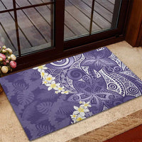 Violet Polynesian Tribal Frangipani Tropical Vibe Rubber Doormat LT14 - Polynesian Pride