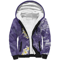 Violet Polynesian Tribal Frangipani Tropical Vibe Sherpa Hoodie LT14 Unisex Violet - Polynesian Pride