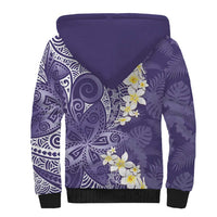Violet Polynesian Tribal Frangipani Tropical Vibe Sherpa Hoodie LT14 - Polynesian Pride