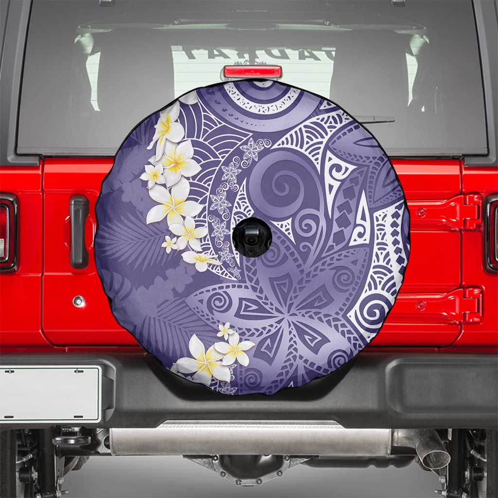 Violet Polynesian Tribal Frangipani Tropical Vibe Spare Tire Cover LT14 - Polynesian Pride