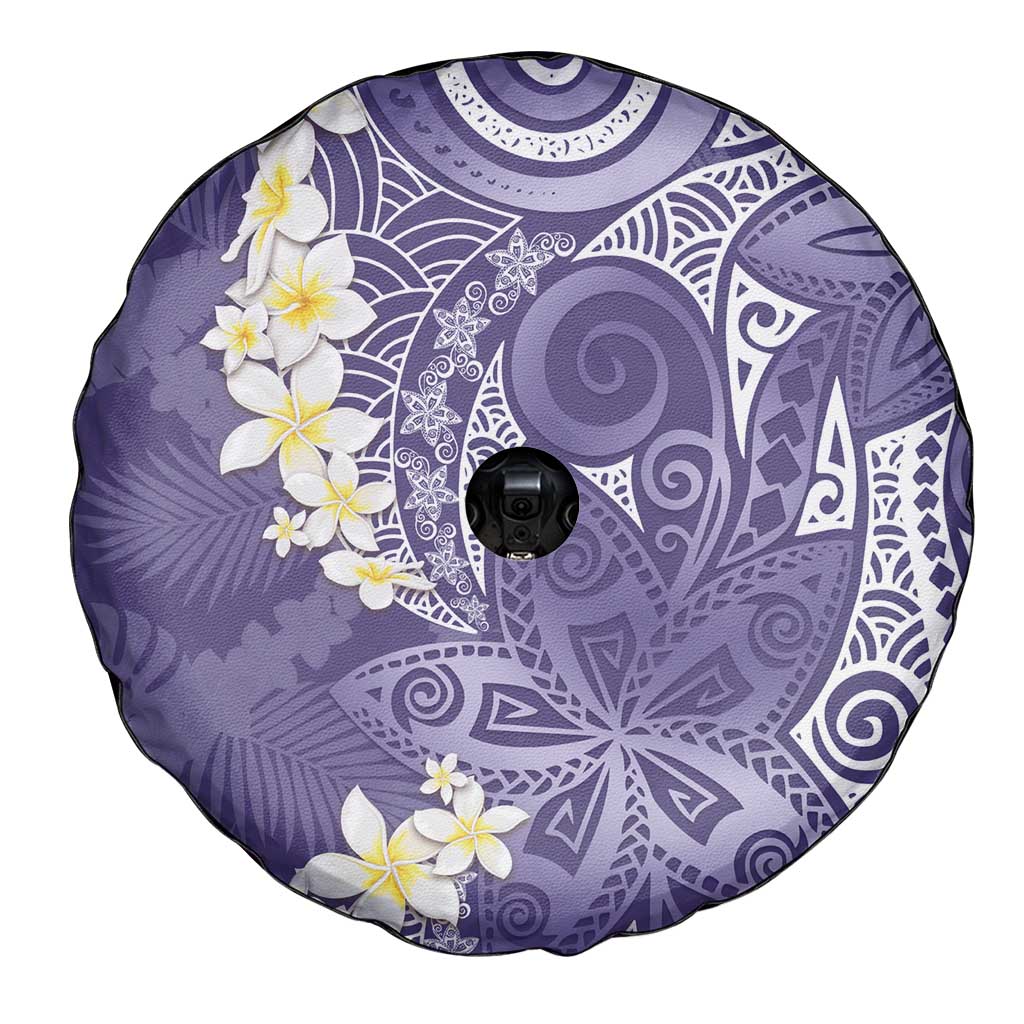 Violet Polynesian Tribal Frangipani Tropical Vibe Spare Tire Cover LT14 - Polynesian Pride
