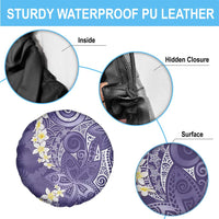 Violet Polynesian Tribal Frangipani Tropical Vibe Spare Tire Cover LT14 - Polynesian Pride