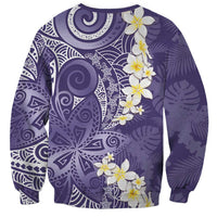 Violet Polynesian Tribal Frangipani Tropical Vibe Sweatshirt LT14 - Polynesian Pride