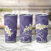Violet Polynesian Tribal Frangipani Tropical Vibe Tumbler Cup LT14 - Polynesian Pride