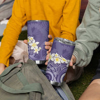 Violet Polynesian Tribal Frangipani Tropical Vibe Tumbler Cup LT14 - Polynesian Pride