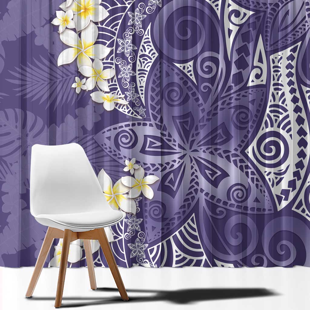 Violet Polynesian Tribal Frangipani Tropical Vibe Window Curtain LT14 - Polynesian Pride