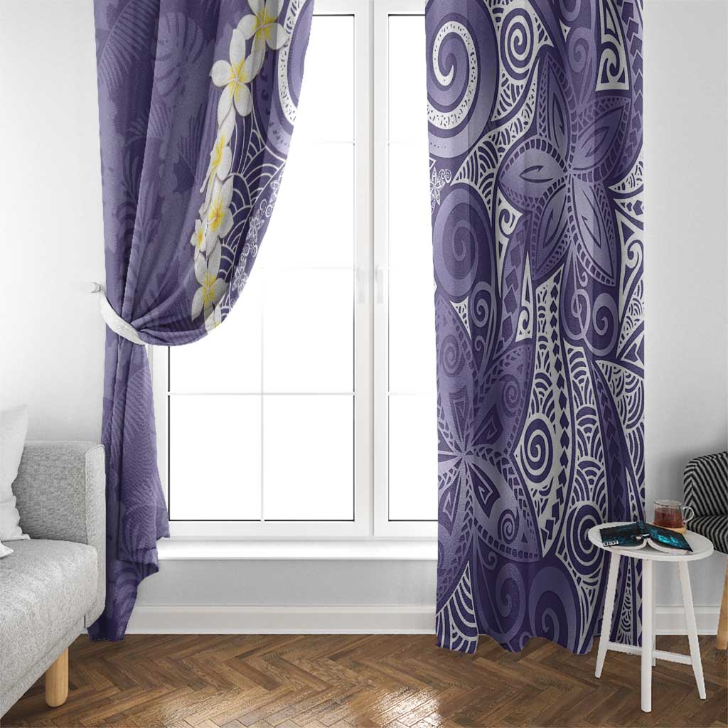 Violet Polynesian Tribal Frangipani Tropical Vibe Window Curtain LT14 - Polynesian Pride