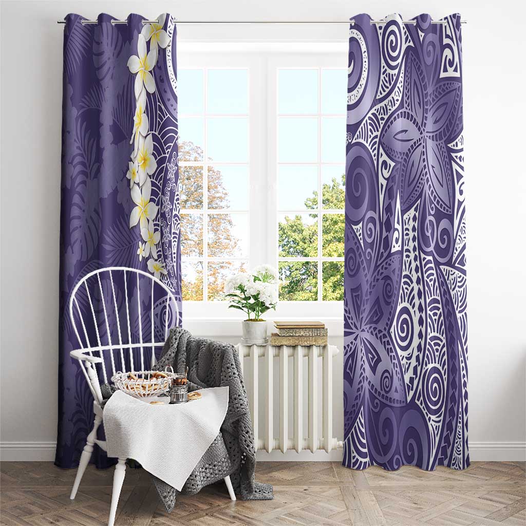 Violet Polynesian Tribal Frangipani Tropical Vibe Window Curtain LT14 - Polynesian Pride