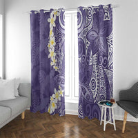 Violet Polynesian Tribal Frangipani Tropical Vibe Window Curtain LT14 With Grommets Violet - Polynesian Pride