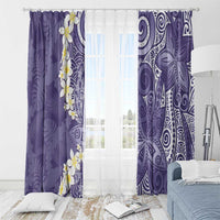 Violet Polynesian Tribal Frangipani Tropical Vibe Window Curtain LT14 - Polynesian Pride