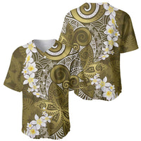Gold Polynesian Tribal Frangipani Tropical Vibe Baseball Jersey