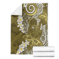 Gold Polynesian Tribal Frangipani Tropical Vibe Blanket LT14 - Polynesian Pride