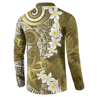 Gold Polynesian Tribal Frangipani Tropical Vibe Button Sweatshirt LT14 - Polynesian Pride
