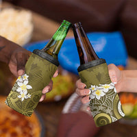 Gold Polynesian Tribal Frangipani Tropical Vibe 4 in 1 Can Cooler Tumbler LT14 - Polynesian Pride