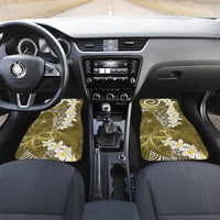 Gold Polynesian Tribal Frangipani Tropical Vibe Car Mats LT14 Set 2pcs - Front Gold - Polynesian Pride