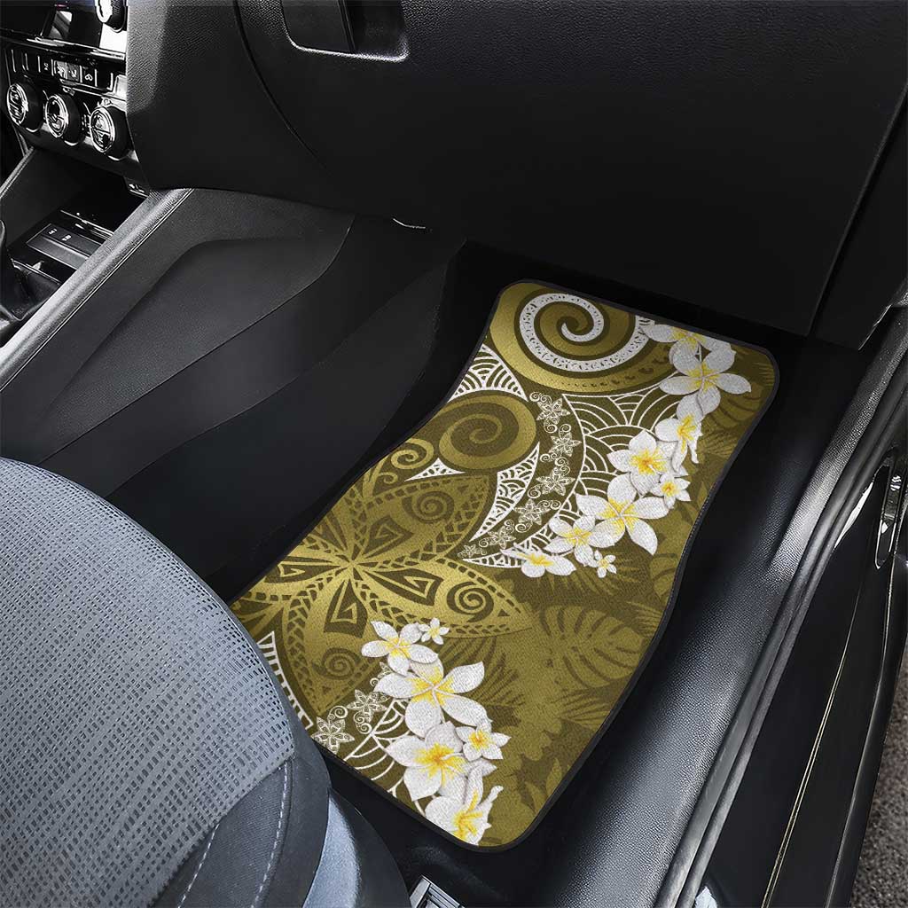 Gold Polynesian Tribal Frangipani Tropical Vibe Car Mats LT14 - Polynesian Pride