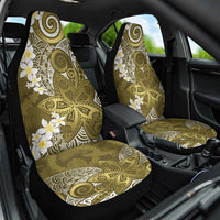 Gold Polynesian Tribal Frangipani Tropical Vibe Car Seat Cover