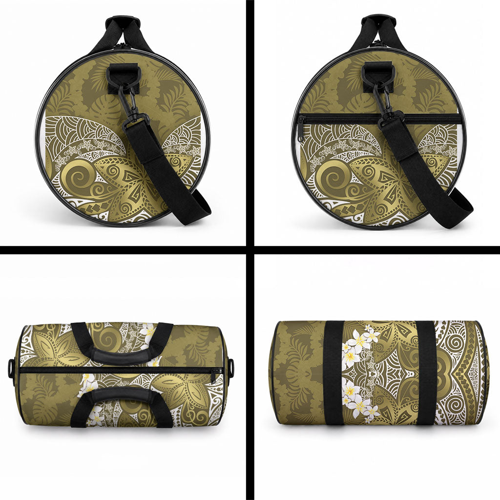 Gold Polynesian Tribal Frangipani Tropical Vibe Duffle Bag LT14 - Polynesian Pride