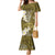 Gold Polynesian Tribal Frangipani Tropical Vibe Family Matching Mermaid Dress and Hawaiian Shirt