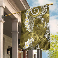 Gold Polynesian Tribal Frangipani Tropical Vibe Garden Flag LT14 House Flag Gold - Polynesian Pride